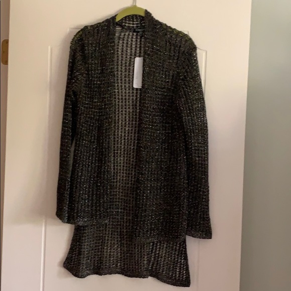 Eileen Fisher Mesh Knit Hi-Lo Cardigan Sweater - Picture 4 of 13